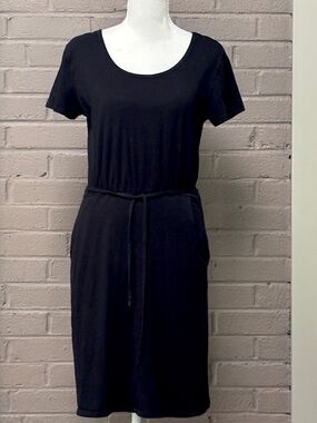 Pact  black organic cotton  casual dress M